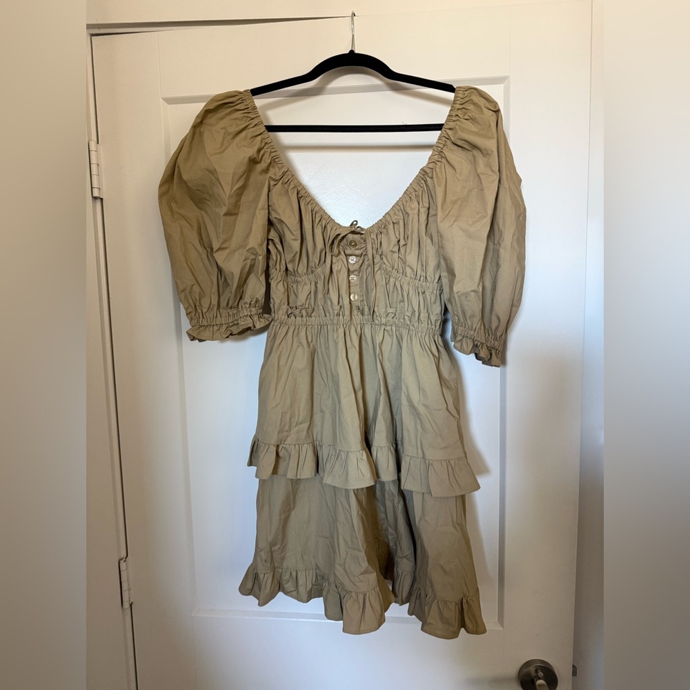 WeWoreWhat tiered puff sleeve mini dress